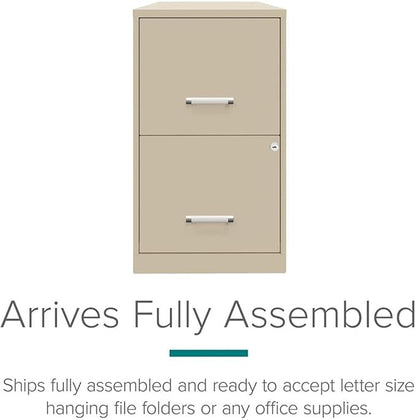 Scranton & Co Set of 2 18" D 2-Drawers Metal File Cabinet in Putty/Beige