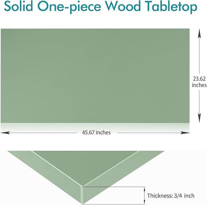 Kaboon Universal Table Top 45.67"x23.62", Solid One-Piece Desktop, Reversible Melamine Countertop, Double Desks, L-Desk DIY, Pastel Green