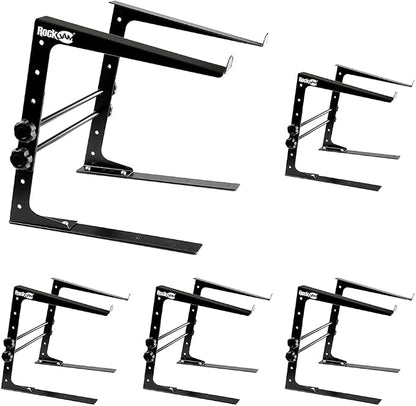 RockJam Portable DJ Laptop Stand with Adjustable Height, Anti-Slip Design, Works for Laptops, Controllers & CD Players (Pack of 5)