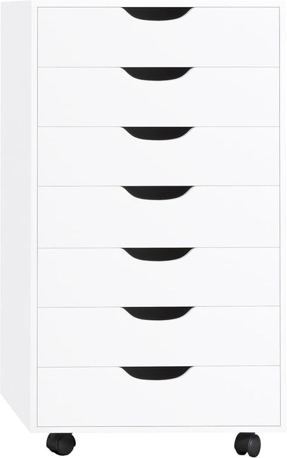 Naomi Home Debbie Office File Cabinet with 7 Drawers, Rolling Storage Organizer for Home Office & Workspace