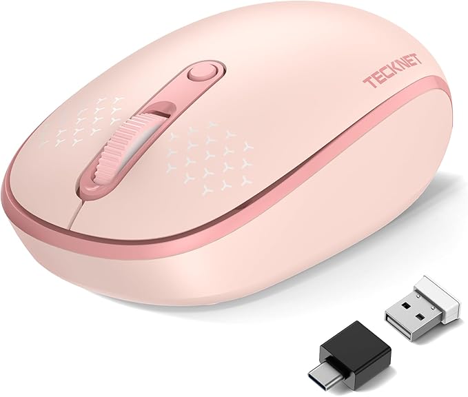 TECKNET Wireless Mouse,Bluetooth Mouse (BT5.3/5.0 & 2.4G) with USB Receiver Silent Optical Computer Mice，Wide Compatibility