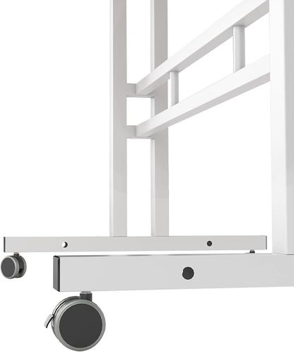 soges 31.5inches Height Adjustable Desk Laptop Desk on The Wheels, Rolling Stand Up Desk Computer Desk Adjustable Standing Desk Sit and Stand Desk Portable Laptop Table, Oak