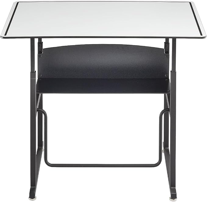 Safco AlphaBetter Adjustable-Height Desk for Active Learning for Students in Grades 3 to 12 with Swinging Pendulum Footrest, Fidget Bar, Dry Erase Desktop