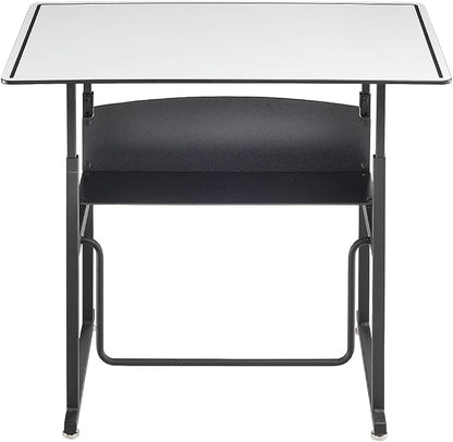 Safco AlphaBetter Adjustable-Height Desk for Active Learning for Students in Grades 3 to 12 with Swinging Pendulum Footrest, Fidget Bar, Dry Erase Desktop
