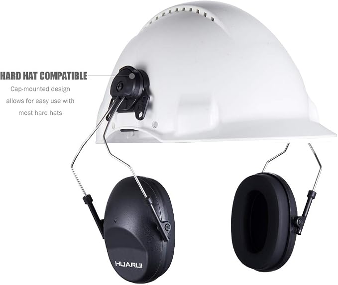 Noise Cancelling Helmet Attachable Ear Muffs Blocking Sound Reduction Ear Protection for Construction Site,Adaptors