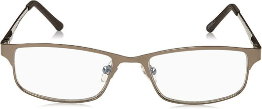 Foster Grant Men's Samson Rectangular Reading Glasses, Satin Dark Gunmetal/Transparent, 52 mm + 2.75