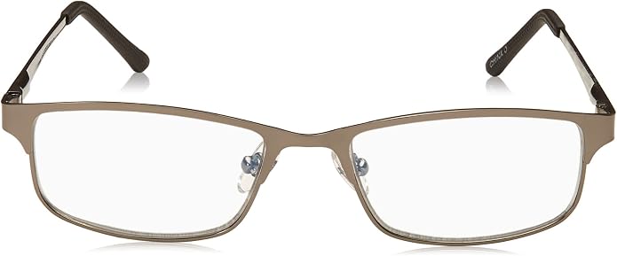 Foster Grant Men's Samson Rectangular Reading Glasses, Satin Dark Gunmetal/Transparent, 52 mm + 2.75