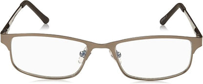 Foster Grant Men's Samson Rectangular Reading Glasses, Satin Dark Gunmetal/Transparent, 52 mm + 2.75
