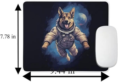 Mouse Pad German Shepherd Astronaut Dog in Space Mouse Pad Puppy floating in Space for Home Office Work Desk Computer Desktop Laptop for Dog Lovers