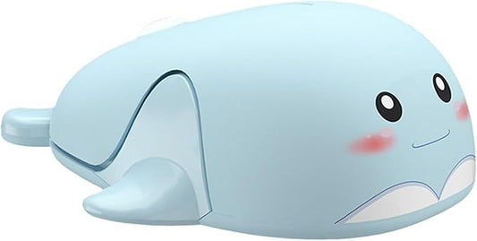 CHUYI Cute Animal Dolphin Shape Wireless Silent Mouse Frosted Cartoon Portable Travel Mute 1600DPI Novelty Optical Unique Cordless Quiet Mice for Computer Laptop PC Gift (1 Pack-Light Blue)