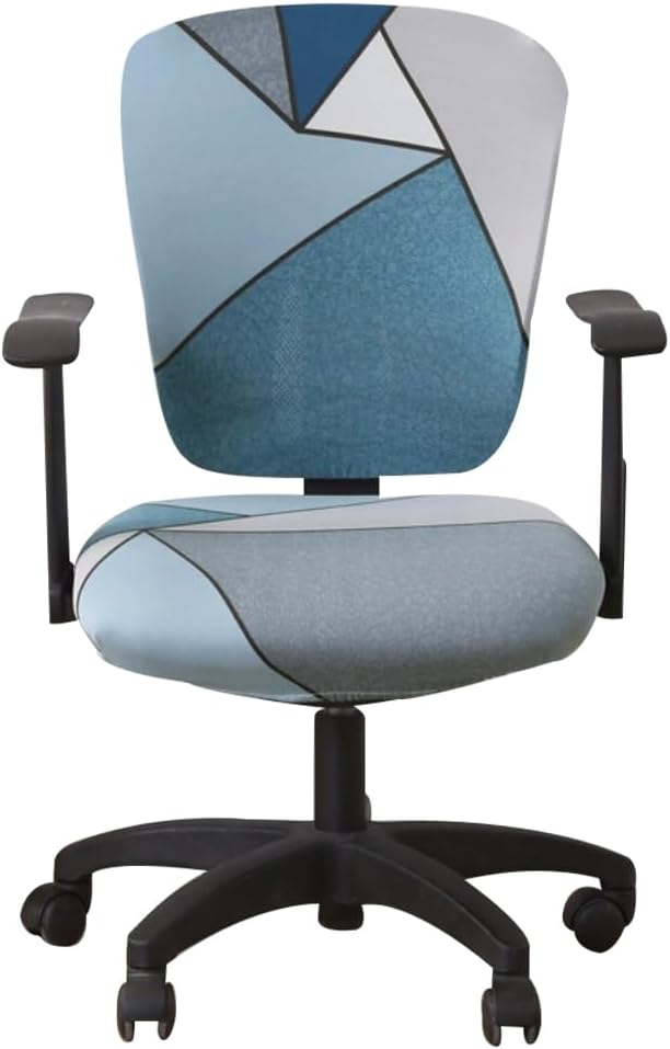 Jinzio Computer Office Chair Cover - Split Protective & Stretchable Cloth Polyester Universal Desk Task Chair Chair Covers Stretch Rotating Chair Slipcover (Chagall)