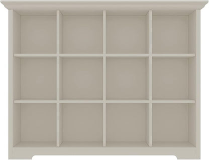 OSCHF Wooden Cube Bookcase with Base - Modern 3 Tiers Floor Standing Open Shelf Cabinet for Home and Office, 12-Cube Lattice Bookshelf, Warm White
