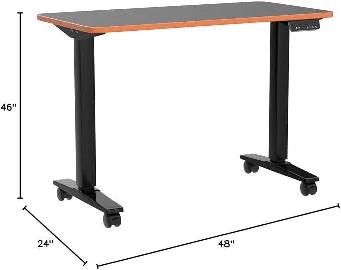 Monomi Height Adjustable Electric Standing Desk, 48 x 24 Inches Sit Stand up Desk, Memory Computer Home Office Desk (Black Frame+ Black Top)