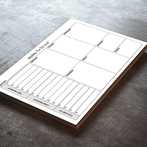 Life Charge Weekly TO DO List Notepads (2 Pack, 50 Pages Each) Task Pad Planner w/Daily Checklist, Priority ToDo & Note Sections. Desk Notebook Pad to Organize Office. 8.5 X 5.5, A5 Sheets.