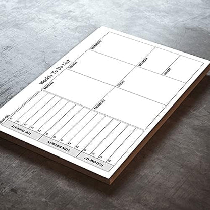 Life Charge Weekly TO DO List Notepads (2 Pack, 50 Pages Each) Task Pad Planner w/Daily Checklist, Priority ToDo & Note Sections. Desk Notebook Pad to Organize Office. 8.5 X 5.5, A5 Sheets.