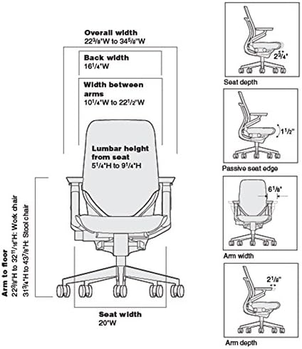 Steelcase Gesture Office Chair - Cogent: Connect Tumeric Fabric, Low Seat Height, Wrapped Back, Dark on Dark Frame, Lumbar Support
