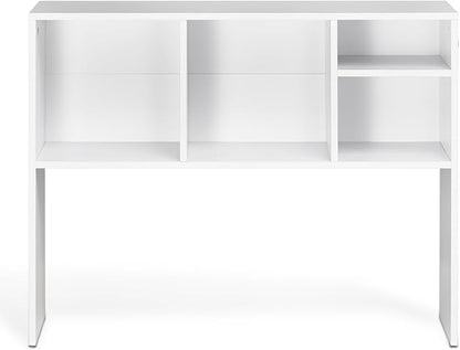 VEVOR Desktop Bookshelf, Storage Organizer with 5 Shelves for Computer Desk, Wooden Shelf Desk Hutch with Anti-Slip Feet Pads, Desk Top Display Rack for Office, Home & Dorm, White