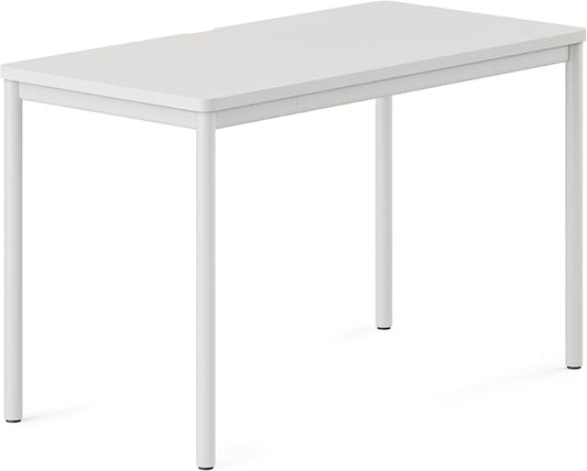 Branch Daily Desk - Functional at Home Office Desk with Effortless Assembly, Timeless Design, Rounded Corners, and Built-in Cable Notch - 36” W x 28.5” H x 24” D - White Work Table