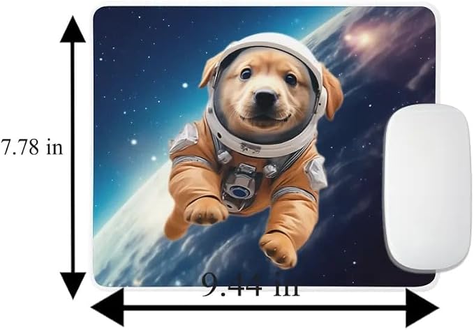 Mouse Pad Astronaut Dog in Space Mouse Pad Puppy floating in Space for Home Office Work Desk Computer Desktop Laptop for Dog Lovers (Golden Retriever)