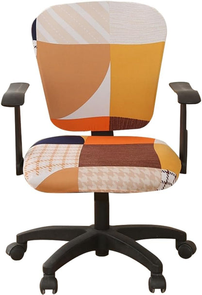 Jinzio Computer Office Chair Cover - Split Protective & Stretchable Cloth Polyester Universal Desk Task Chair Chair Covers Stretch Rotating Chair Slipcover (Orange2)