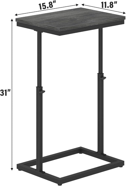 TUTOTAK End Table, Side Table, Tall Couch Table, Sofa Table, Living Room, Bedroom,Grey TB01BY083P