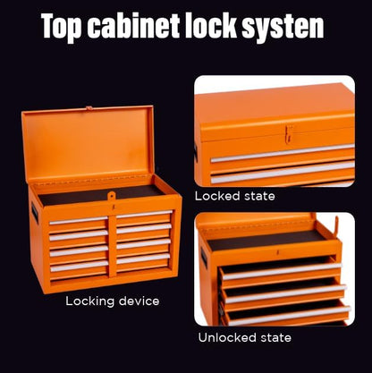 RYH 5 Drawers Rolling Tool Chest & Tool Box on Wheels | Heavy Duty Metal Cart with Ball Bearing Drawers | Fits US General Tool Box for Garage Storage (Orange, 5 Drawers（42.1" H × 20.7" W × 11" D)
