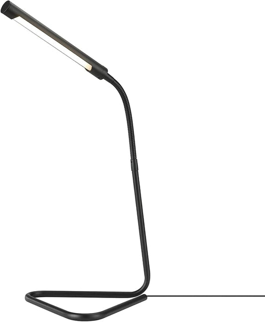 Globe Electric 56060 Arden 12" LED Integrated Desk Lamp, Adjustable Gooseneck, in-Line On Off Switch, USB Cable Included, 7 Watts, 200 Lumens,Black