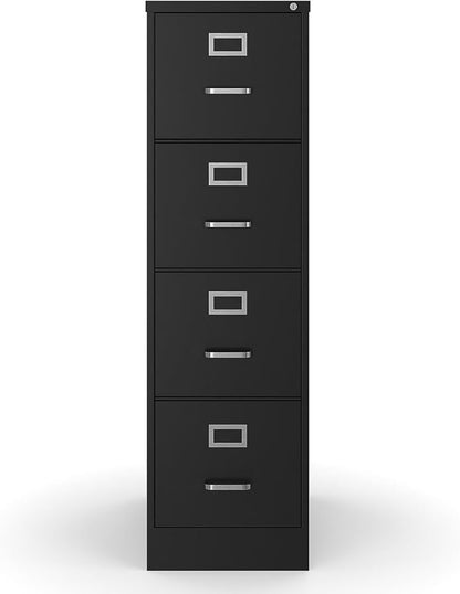 Staples 4-Drawer Vertical File Cabinet, Letter Size Documents, Lockable, 22" D x 14.9" W x 51.97" H, Black