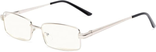 Readers Readers.com Reading Glasses: The Dash Blue Light, Metal rectangle Style for Men and Women