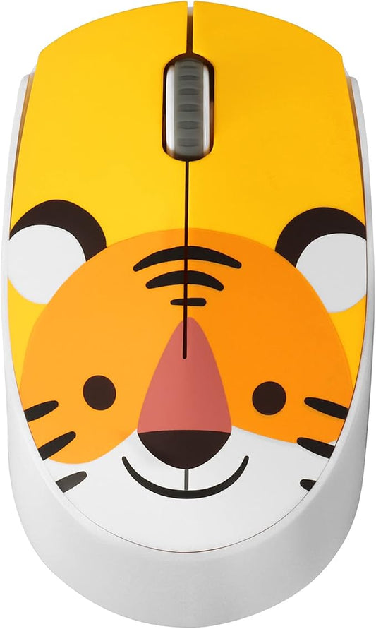 3C Light 2.4GHz Wireless Cute Silent Mouse - Portable Optical Cartoon Mice With 3 Adjustable DPI for Laptop Desktop PC (Tiger)
