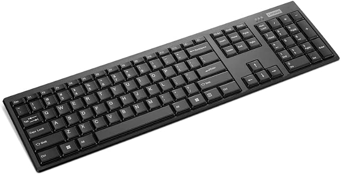 Lenovo 100 Wireless Compact Keyboard Cordless Keyboard for PC & Laptop with Windows Silent Keys Full-Size Layout with Numeric Keypad Plug & Play USB Receiver Portable, Black