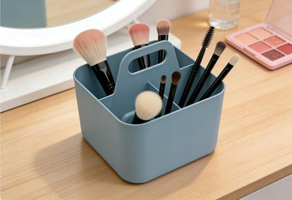 Stackable Portable Handheld Organiser,Multi-Purpose Desktop Divider Organiser Basket For Crafts Or School Supplies Desk,Office,Stationery Pencil Holder,Dorm Room (Small Size-Blue)