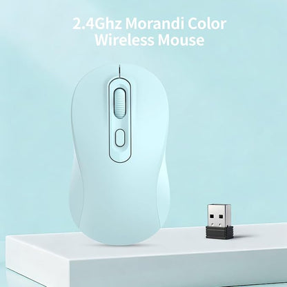 Wireless Mouse, 2026 New Model, Silent Click Ergonomic Design, Portable, 4 Buttons, Adjustable DPI (800/1200/1600), for Laptop/PC/Office (Blue)