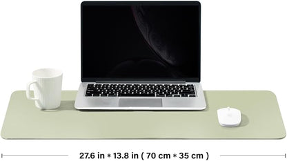 Cork Desk Mat - Dual-Sided Desk Pad for Office and Home - Desk Organization and Accessories - Ideal for Large Mouse Pad and Desk Mats on Top of Desks(Light Green,27.6"x 13.8")
