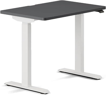 Branch Duo Standing Desk 36 Inches - Adjustable Standing Desk with 20” Range - OLED Control Panel - Frameless Design & Compact Size Suitable for Many Spaces - White Base - Charcoal Top