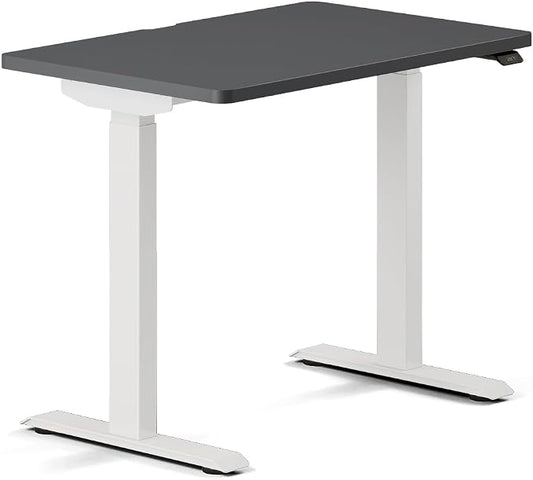 Branch Duo Standing Desk 36 Inches - Adjustable Standing Desk with 20” Range - OLED Control Panel - Frameless Design & Compact Size Suitable for Many Spaces - White Base - Charcoal Top