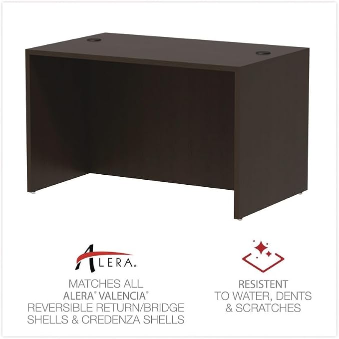 Alera Alera Valencia Series Straight Front Desk Shell, 47.25" X 29.5" X 29.63", Espresso
