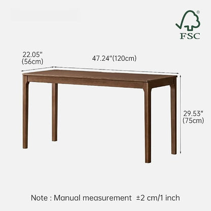 Solid Wood Writing Desk, Mid Century Modern Wood Desk, Vintage Home Office, Computer Desk for Study, Work & Gaming 47.24" W