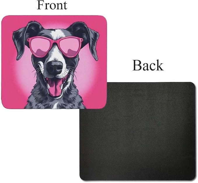 Pink Mousepad Glamour Dog Great Dane Mouse Pad for Home Office Gaming Working Desk Computer Desktop Accessories Non-Slip Rubber Mousepad for Dog Lovers