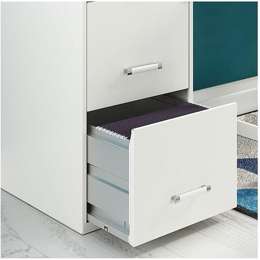 Scranton & Co Set of 2 18" D 2-Drawers Metal File Cabinet in Gray/Platinum