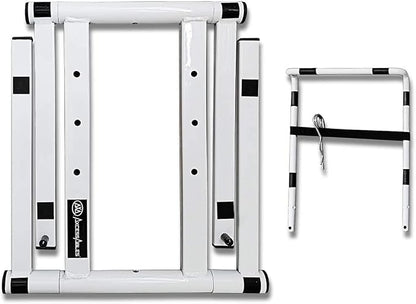 AxcessAbles Portable Folding Laptop Stand with Bag | Elevated MacBook Stand for Home Office, Music Production, Gaming, DJ Controller | No Assembly Required (White)