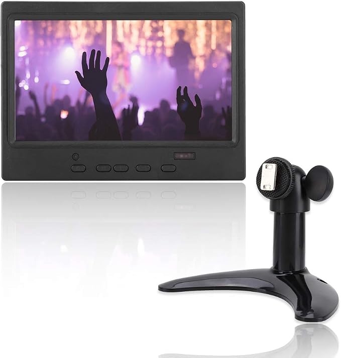 ASHATA Monitor Holder Stand, Desktop Computer Black Monitor Holder,Universal PC Accessories,ABS + Metal Material,Light Weight,for Small LCD Monitors from 7 to 11.6 Inch.
