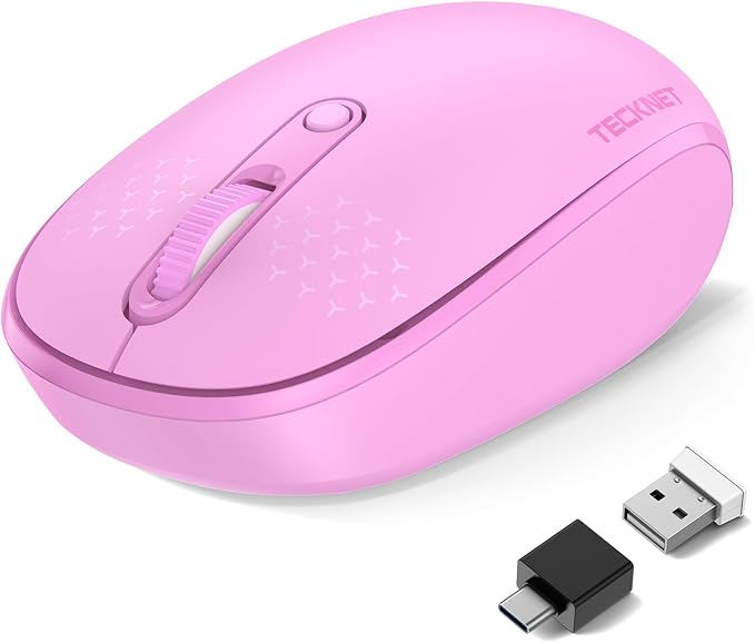 TECKNET Wireless Mouse,Bluetooth Mouse (BT5.3/5.0 & 2.4G) with USB Receiver Silent Optical Computer Mice，Wide Compatibility