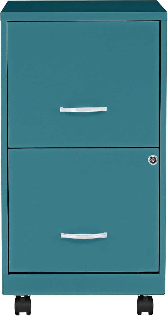 Lorell LYS SOHO File/File Mobile Cabinet, Teal