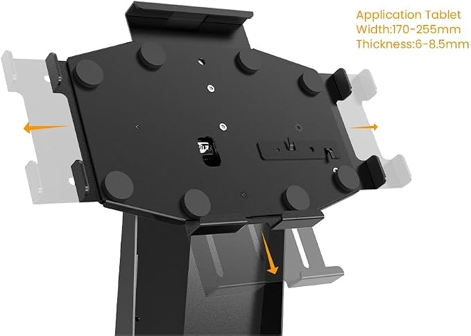 Tablet POS Stand with Printer Space All Metal Compatible with iPad 9.7-12.9 Inch Key Lock Universal Compatibility Anti Theft BSP101B