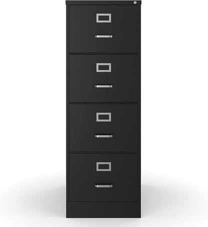 STAPLES Commercial 4 File Drawer Vertical File Cabinet, Locking, Black, Legal, 26.5" D
