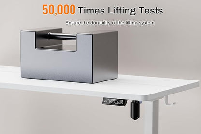 Standing Desk Electric Height Adjustable Desk 55 x 23.6 Inches Sit Stand up Desk, Computer Home Office Desk Memory Preset with Two-Piece Desktop (White, 55 * 24 Inch)