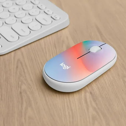 Logitech M340 Wireless Mouse With Limited Edition Prints, USB Receiver, Silent Clicks, Portable for Laptop, PC, Windows, Chrome, Surface - Sheer Dream, Optical, 32.81 ft Range (Renewed)