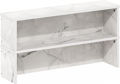 Furinno Helena Kitchen Counter Stackable Organizer Shelf, Set of 2, 23-Inch, Marble White