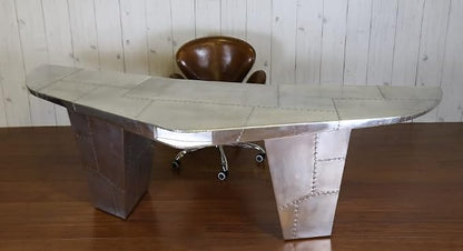 NauticalMart Aviator Wing Desk Wing Shaped Aluminium Desk Home Office Decor (72 Inches)